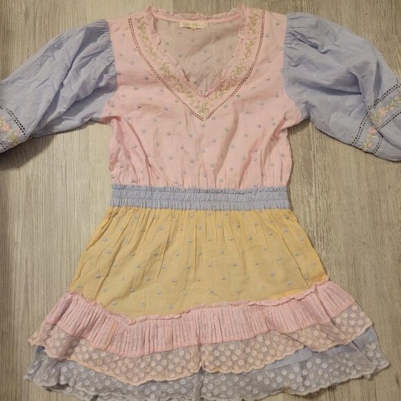 LoveShackFancy Adley Ruffle Ambrosia Garden Mini Dress Sz Med MSRP $385 - Picture 13 of 13